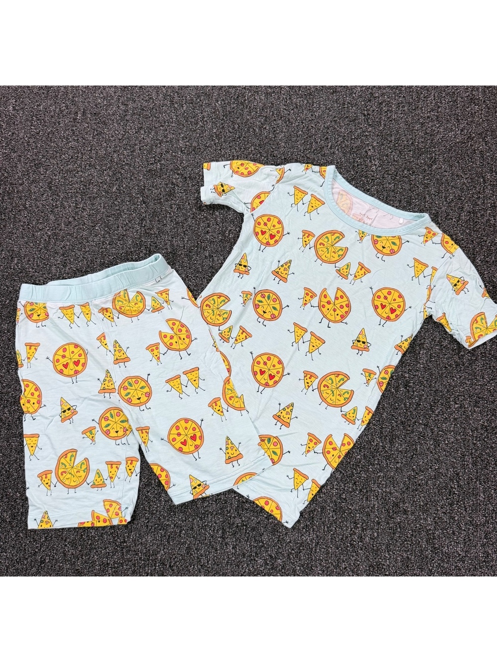 Little Sleepies Kids short sleeve Pizza Print Pajama Set Size 7/8